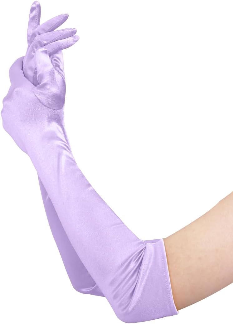 Lange Opernhandschuhe für Damen Satin Handschuhe Kostüme Braut Abendkleid - Bild 38 von 141