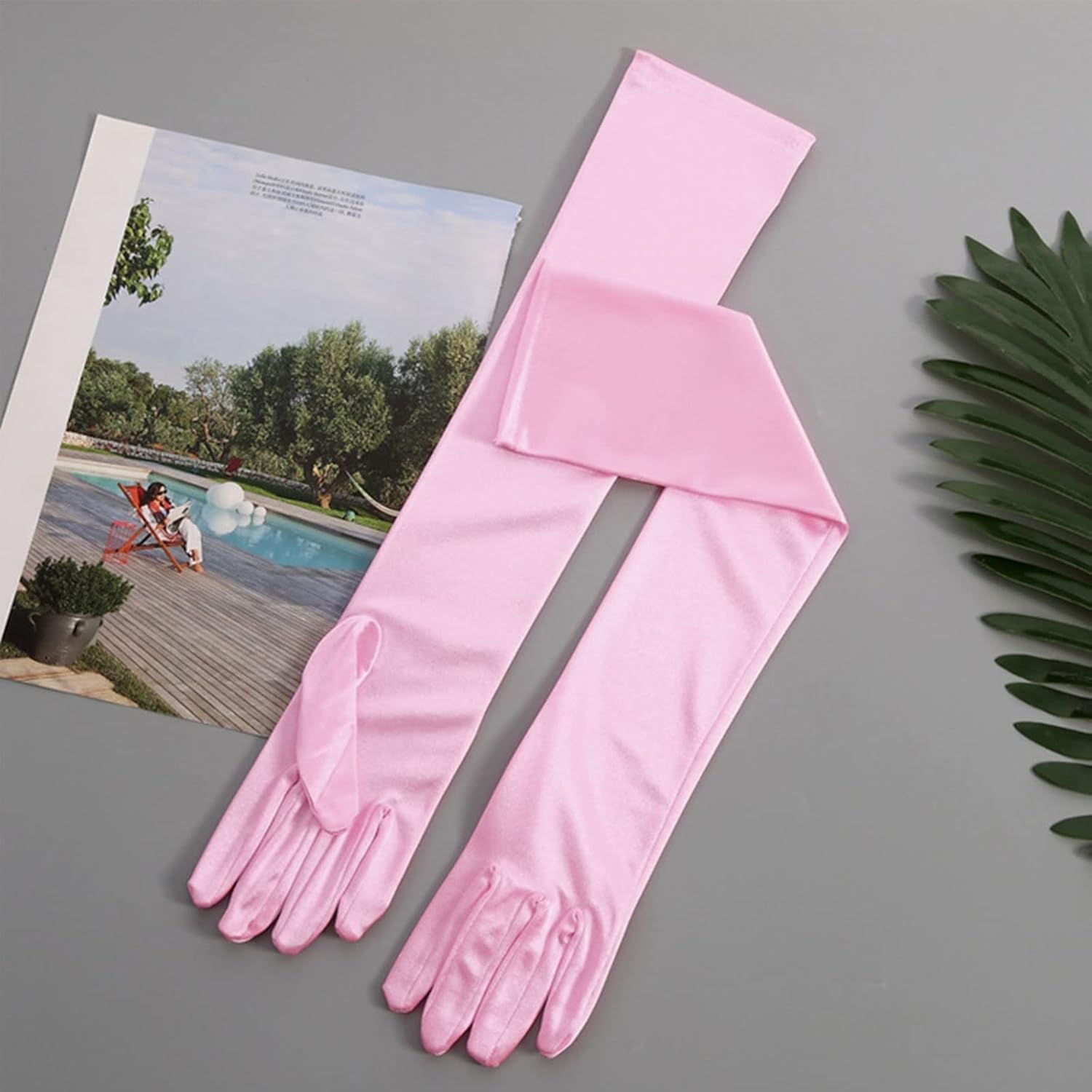 Lange Opernhandschuhe für Damen Satin Handschuhe Kostüme Braut Abendkleid - Bild 44 von 141