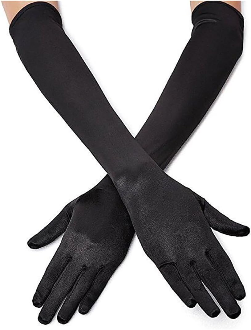 Lange Opernhandschuhe für Damen Satin Handschuhe Kostüme Braut Abendkleid - Bild 48 von 141