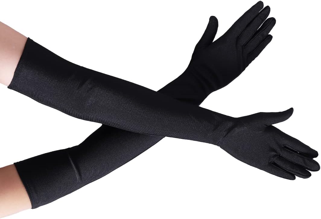 Lange Opernhandschuhe für Damen Satin Handschuhe Kostüme Braut Abendkleid - Bild 51 von 141