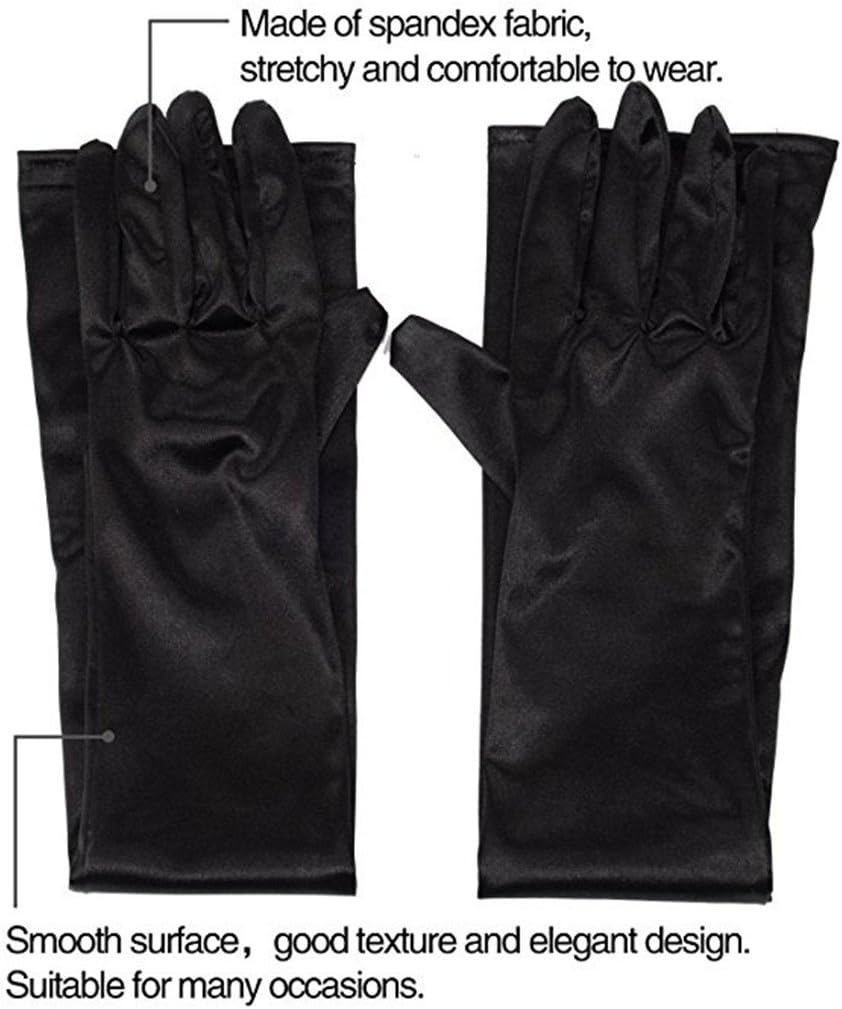 Lange Opernhandschuhe für Damen Satin Handschuhe Kostüme Braut Abendkleid - Bild 52 von 141
