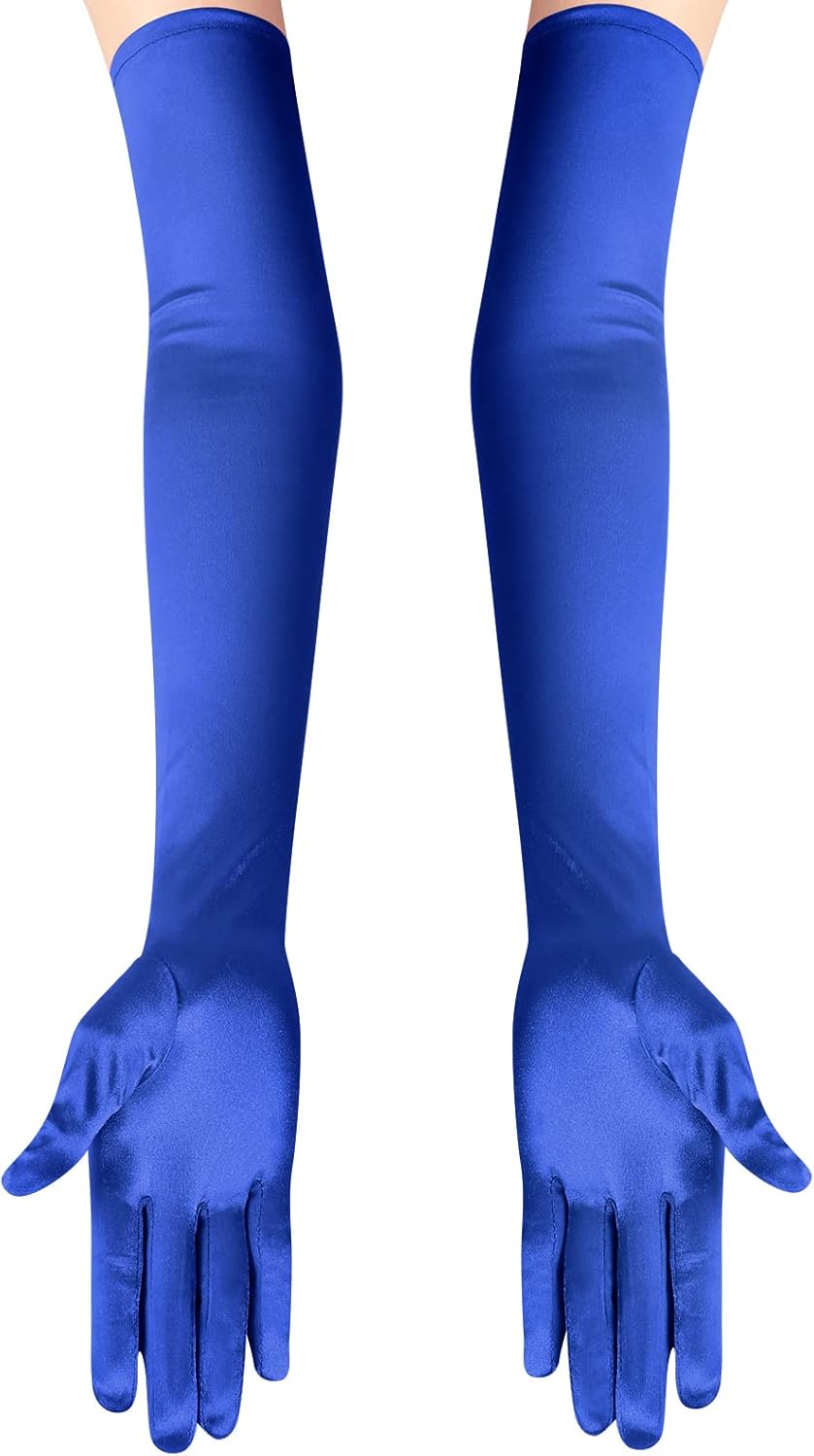 Lange Opernhandschuhe für Damen Satin Handschuhe Kostüme Braut Abendkleid - Bild 60 von 141