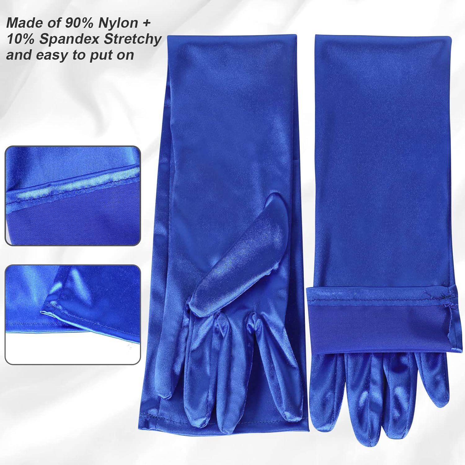 Lange Opernhandschuhe für Damen Satin Handschuhe Kostüme Braut Abendkleid - Bild 62 von 141