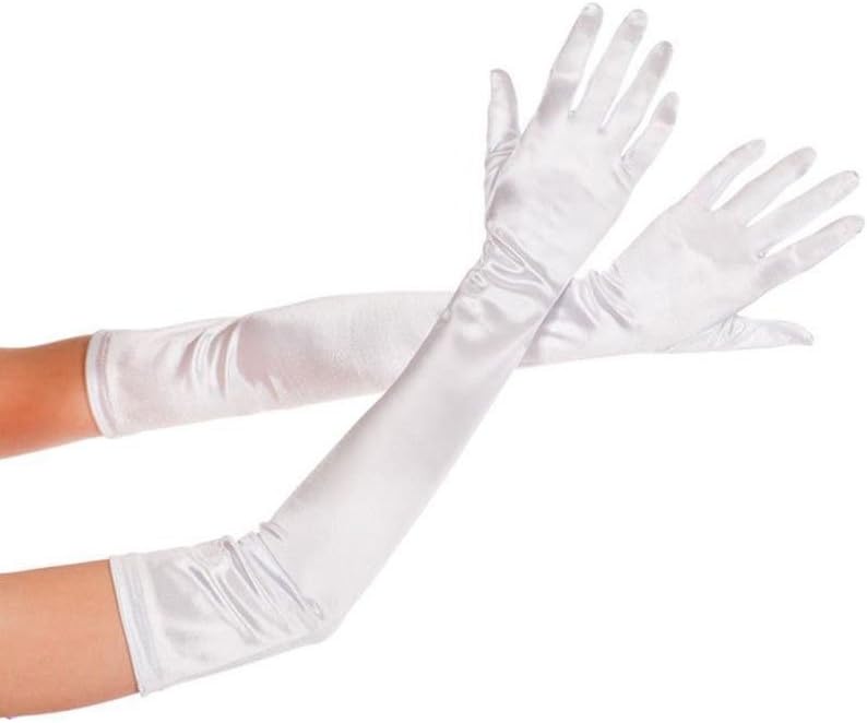 Lange Opernhandschuhe für Damen Satin Handschuhe Kostüme Braut Abendkleid - Bild 68 von 141
