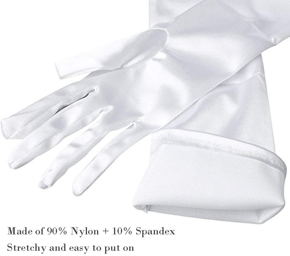 Lange Opernhandschuhe für Damen Satin Handschuhe Kostüme Braut Abendkleid - Bild 69 von 141