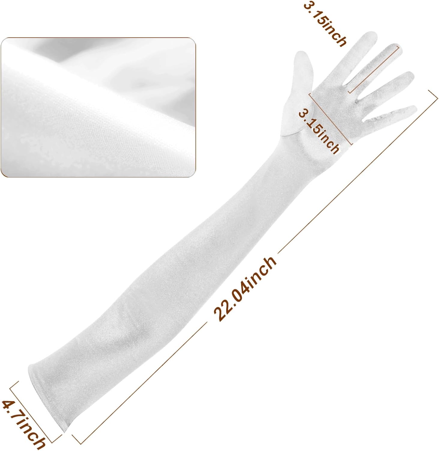 Lange Opernhandschuhe für Damen Satin Handschuhe Kostüme Braut Abendkleid - Bild 70 von 141