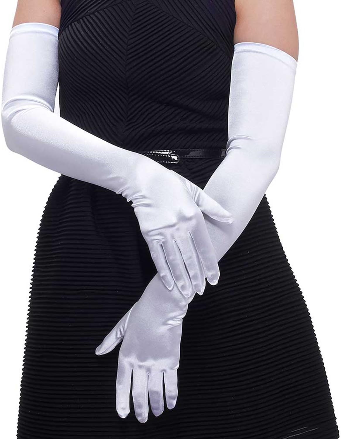 Lange Opernhandschuhe für Damen Satin Handschuhe Kostüme Braut Abendkleid - Bild 71 von 141