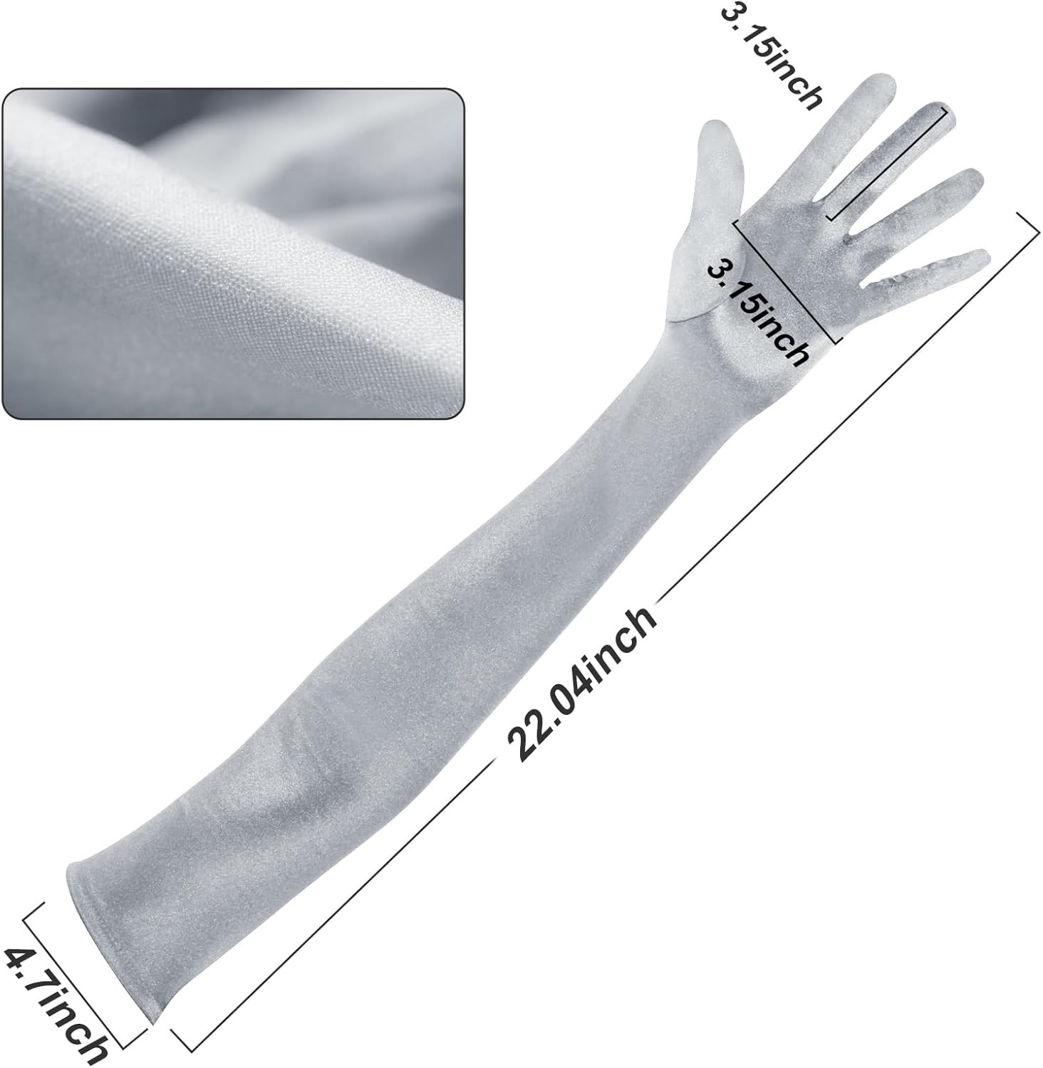 Lange Opernhandschuhe für Damen Satin Handschuhe Kostüme Braut Abendkleid - Bild 87 von 141