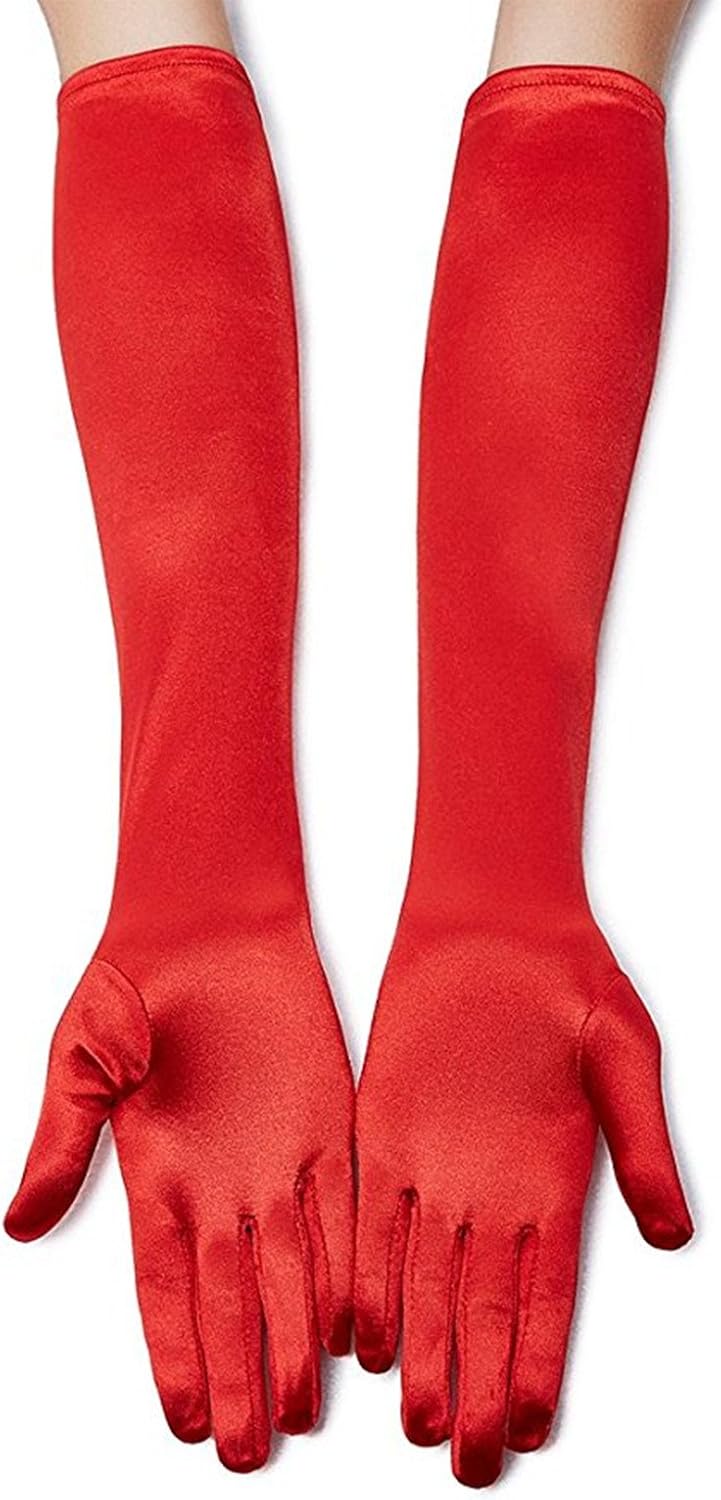 Lange Opernhandschuhe für Damen Satin Handschuhe Kostüme Braut Abendkleid - Bild 89 von 141
