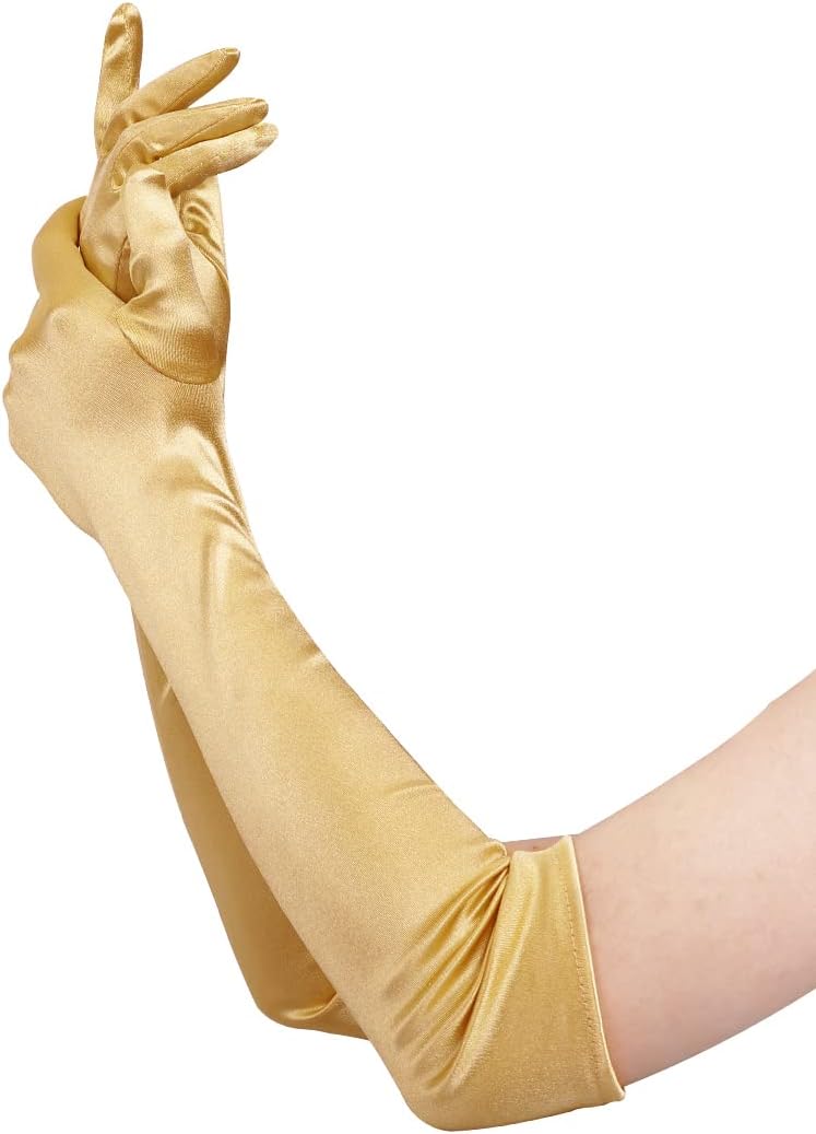 Lange Opernhandschuhe für Damen Satin Handschuhe Kostüme Braut Abendkleid - Bild 96 von 141