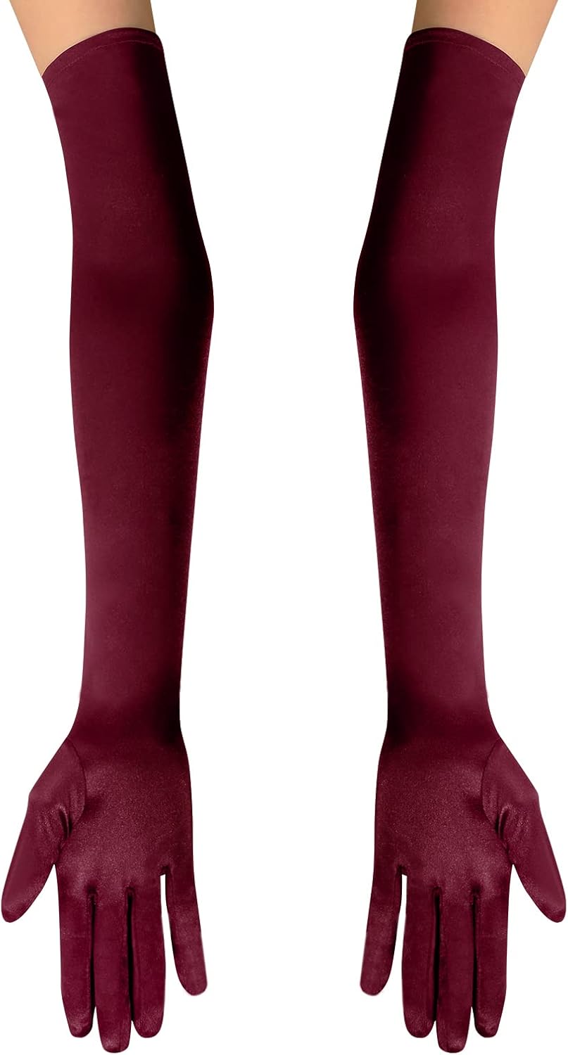 Lange Opernhandschuhe für Damen Satin Handschuhe Kostüme Braut Abendkleid - Bild 104 von 141