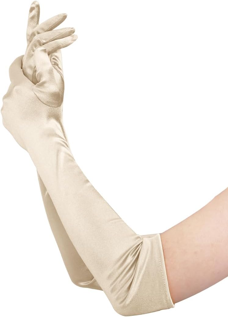 Lange Opernhandschuhe für Damen Satin Handschuhe Kostüme Braut Abendkleid - Bild 111 von 141