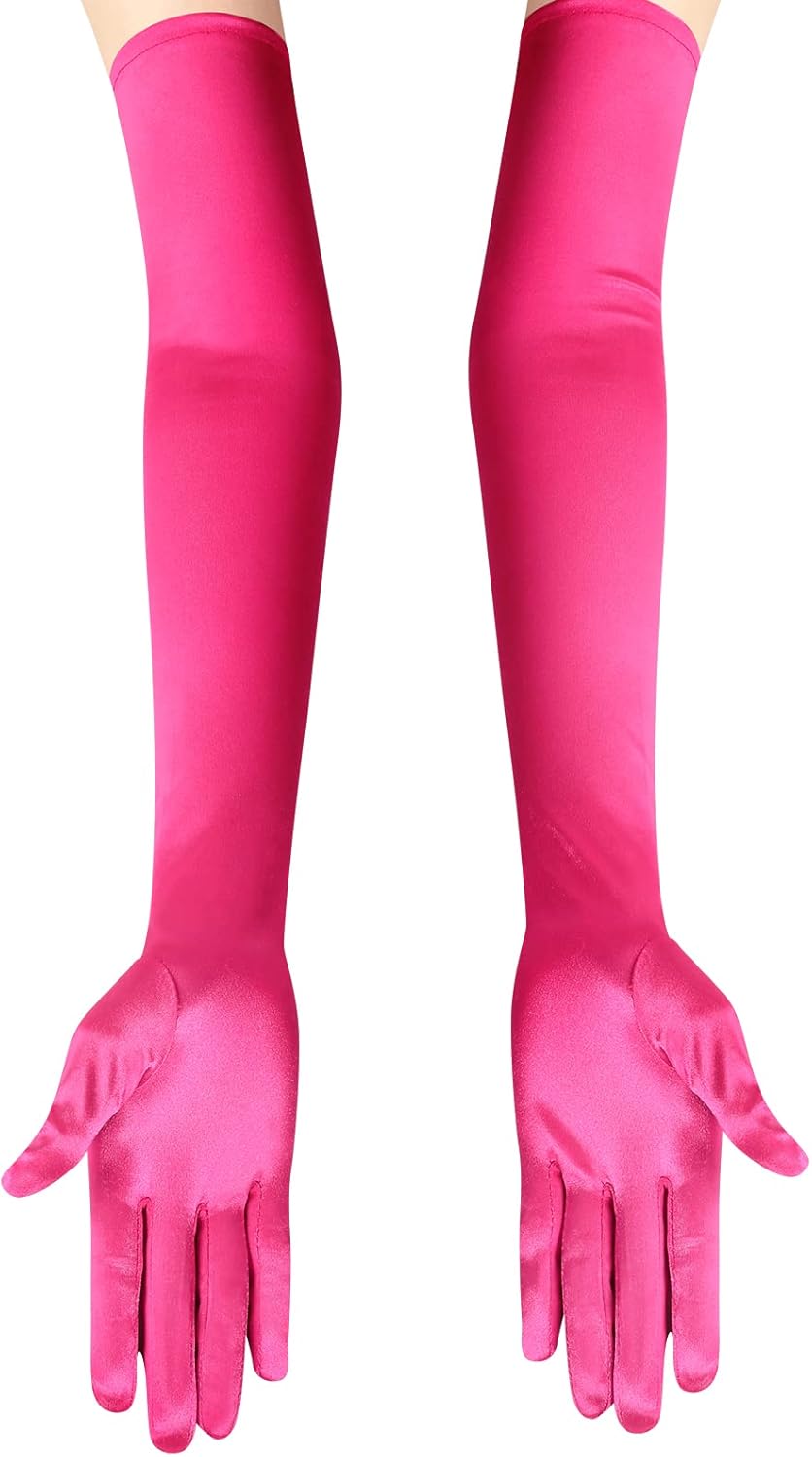 Lange Opernhandschuhe für Damen Satin Handschuhe Kostüme Braut Abendkleid - Bild 122 von 141