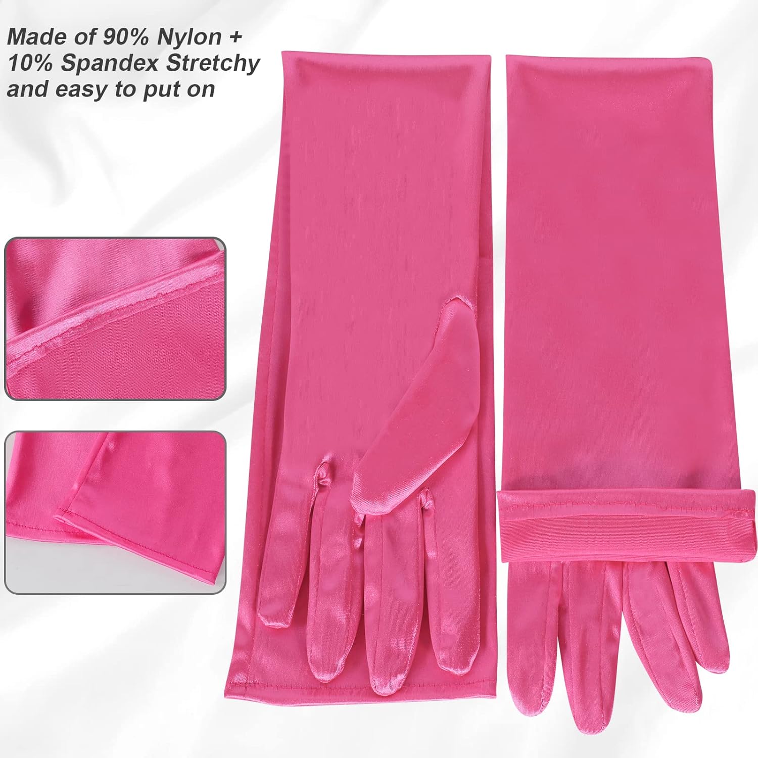 Lange Opernhandschuhe für Damen Satin Handschuhe Kostüme Braut Abendkleid - Bild 124 von 141