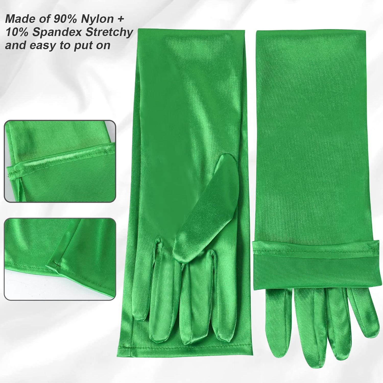 Lange Opernhandschuhe für Damen Satin Handschuhe Kostüme Braut Abendkleid - Bild 138 von 141
