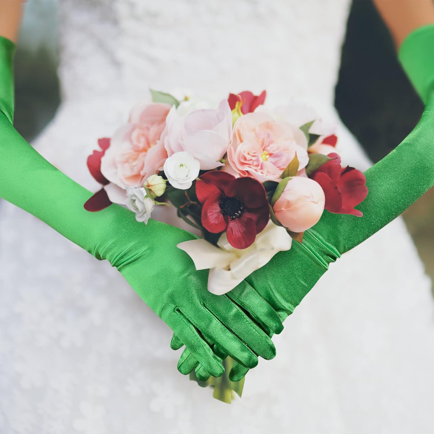 Lange Opernhandschuhe für Damen Satin Handschuhe Kostüme Braut Abendkleid - Bild 140 von 141