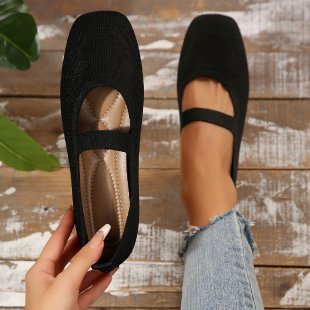 Mujeres Pisos Cómodos Tejidos Mocasines Zapatos Informales Transpirables Tacones Bajos Zapatos Planos - Imagen 14 de 16