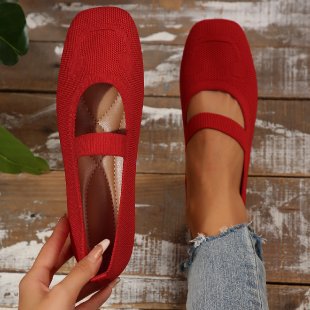 Mujeres Pisos Cómodos Tejidos Mocasines Zapatos Informales Transpirables Tacones Bajos Zapatos Planos - Imagen 15 de 16