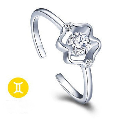 925 Silver 12 Constellation Letter Ring for Women Men Jewelry Birthday Gift UK
