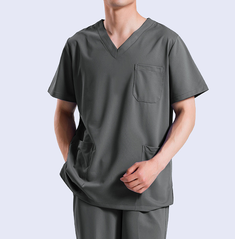 Neu Herren einfarbig V-Ausschnitt Tasche locker Freizeit T-Shirt aus Europa und Amerika - Bild 20 von 20