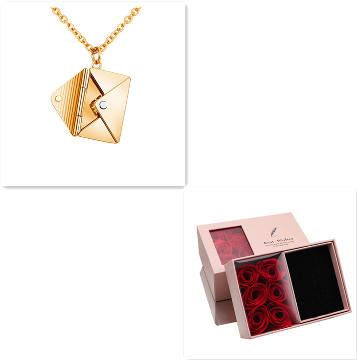 Modeschmuck Umschlag Halskette Frauen Liebhaber Brief Anhänger beste Geschenke für Mädchen - Bild 15 von 26
