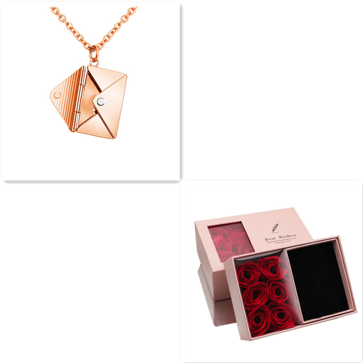 Modeschmuck Umschlag Halskette Frauen Liebhaber Brief Anhänger beste Geschenke für Mädchen - Bild 17 von 26