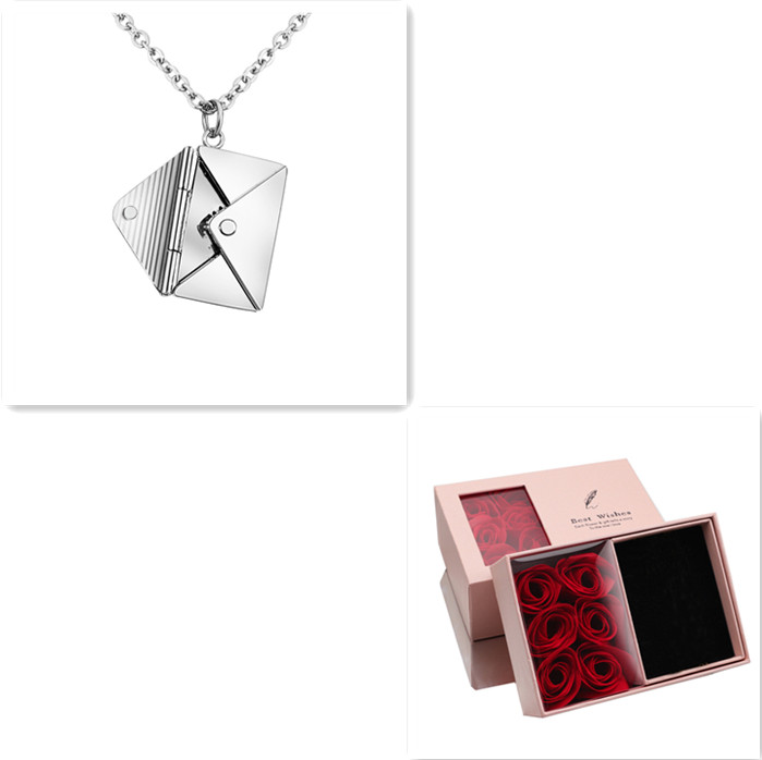 Modeschmuck Umschlag Halskette Frauen Liebhaber Brief Anhänger beste Geschenke für Mädchen - Bild 25 von 26