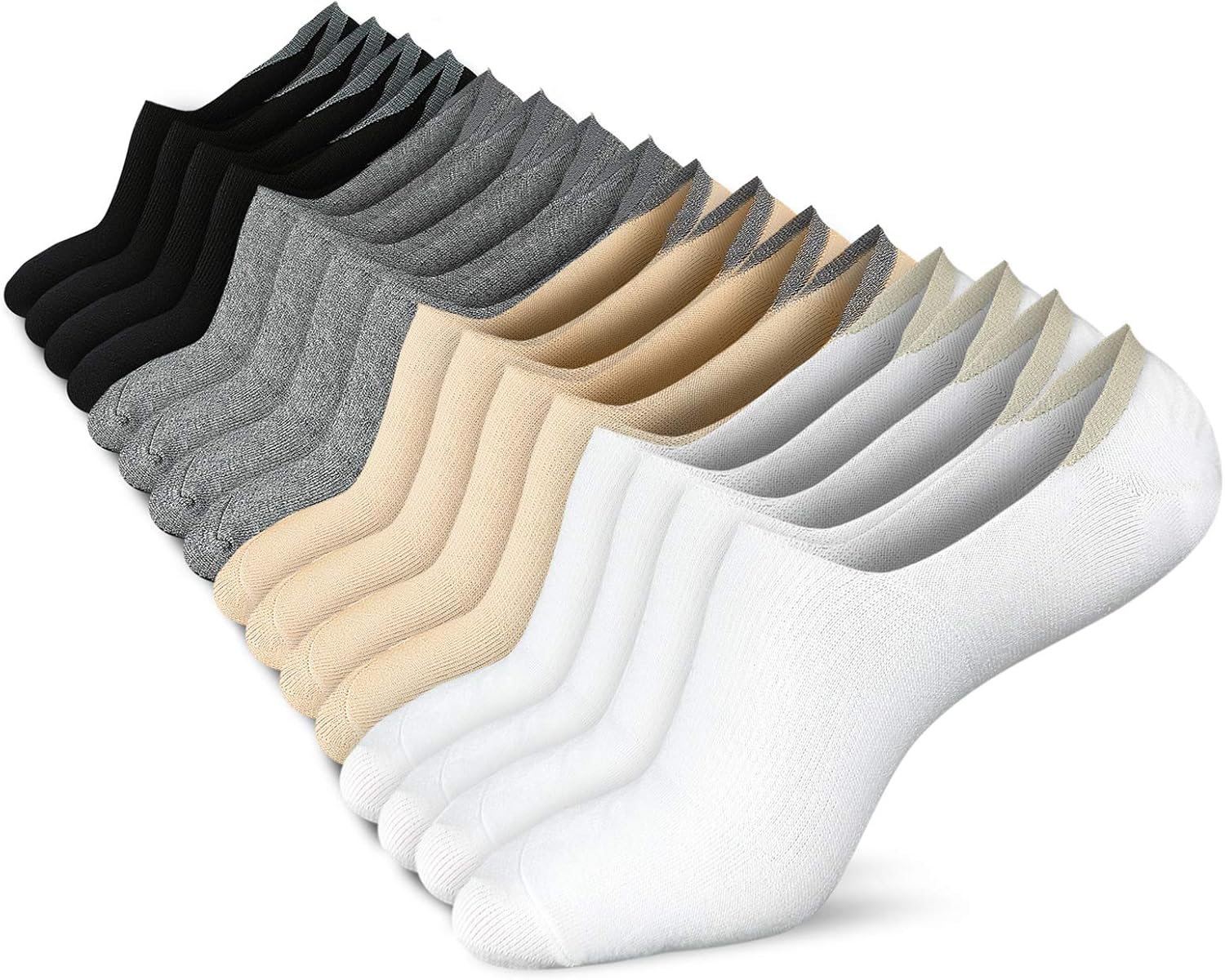 No Show Socken für Herren Damen niedrige Socken rutschfest flach Bootslinie 4/8 Paar - Bild 32 von 52