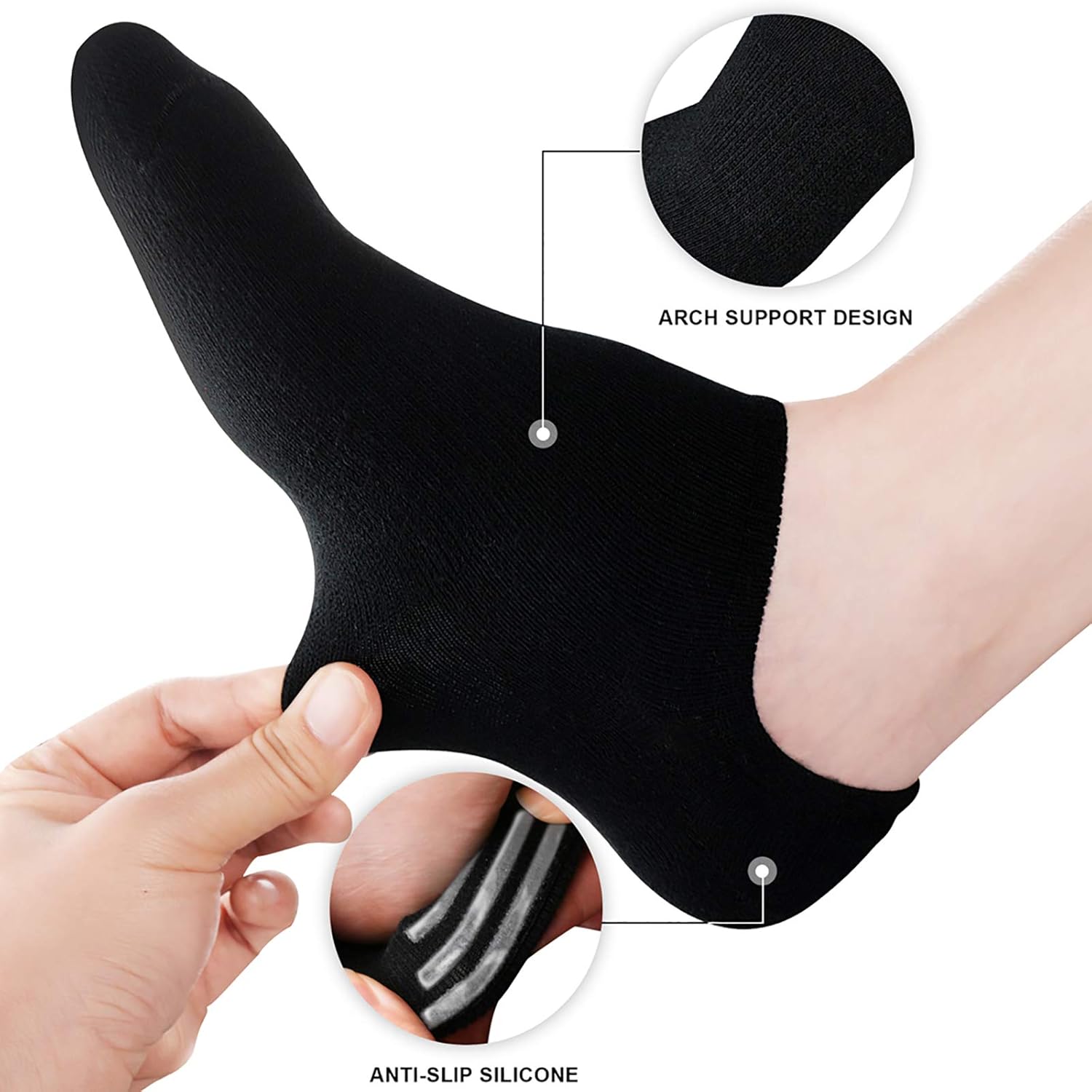 No Show Socken für Herren Damen niedrige Socken rutschfest flach Bootslinie 4/8 Paar - Bild 15 von 52