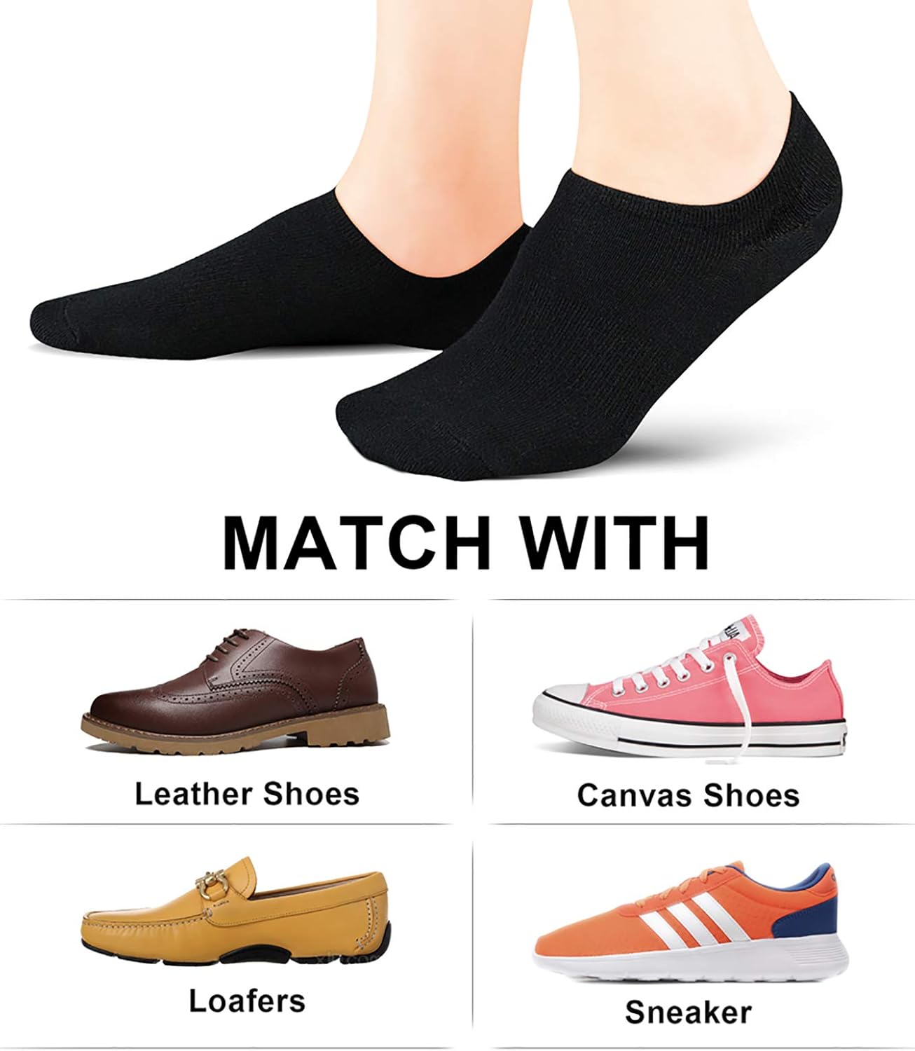 No Show Socken für Herren Damen niedrige Socken rutschfest flach Bootslinie 4/8 Paar - Bild 18 von 52