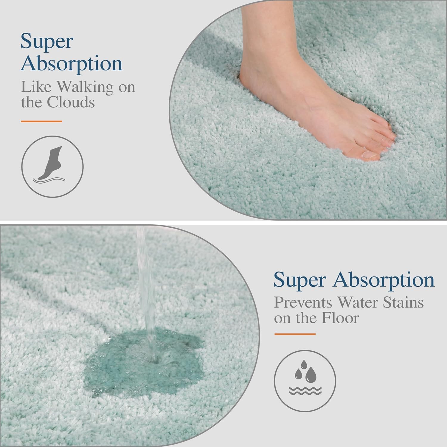 Badvorleger, rutschfeste Badematte wasserabsorbierend weich Shaggy Matte Vorleger für Dusche - Bild 25 von 290