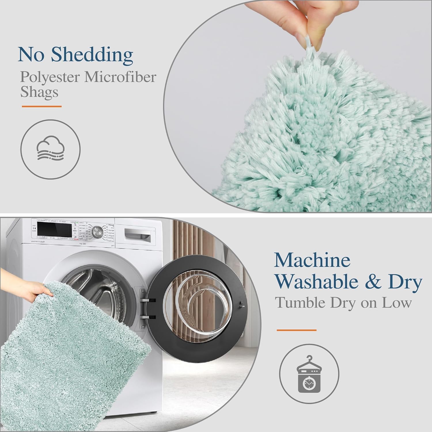 Badvorleger, rutschfeste Badematte wasserabsorbierend weich Shaggy Matte Vorleger für Dusche - Bild 26 von 290