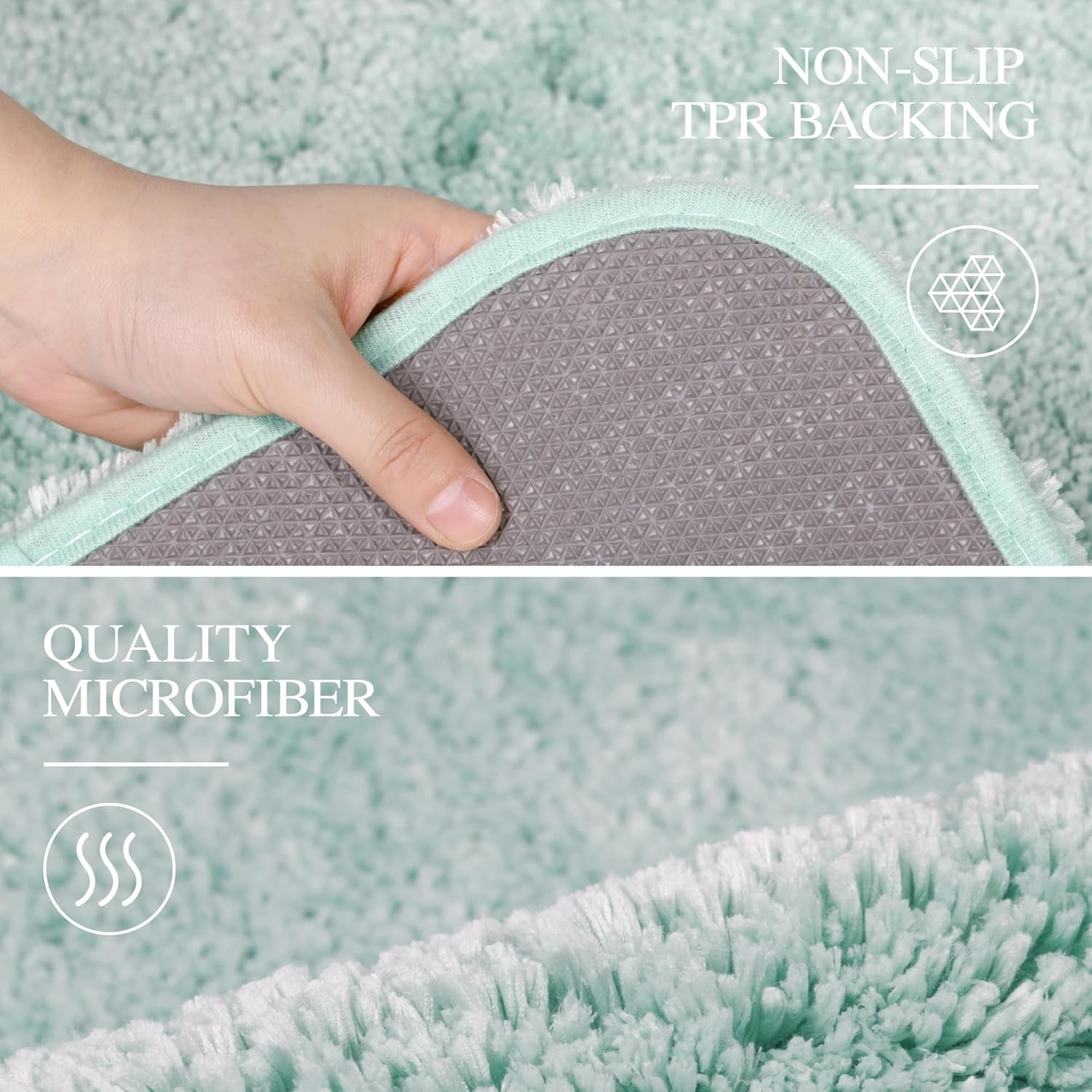 Badvorleger, rutschfeste Badematte wasserabsorbierend weich Shaggy Matte Vorleger für Dusche - Bild 27 von 290