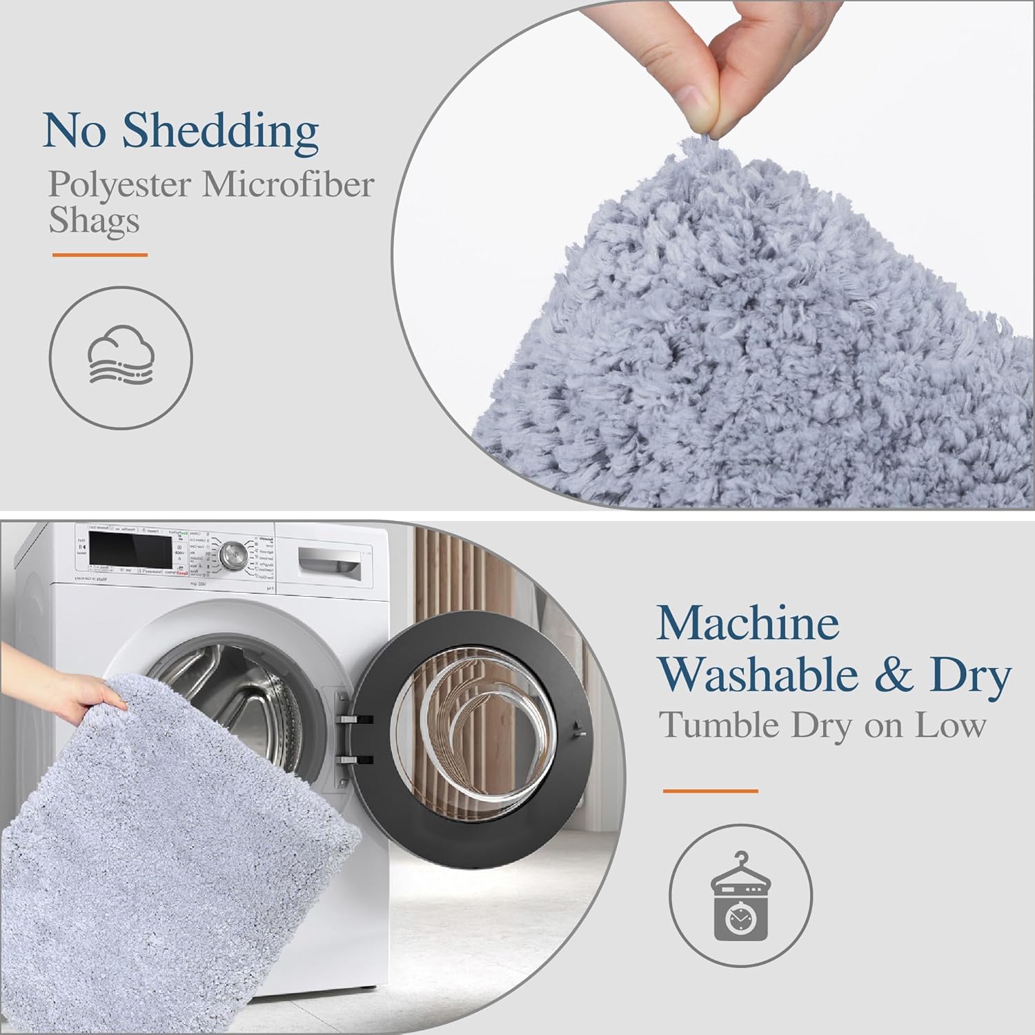 Badvorleger, rutschfeste Badematte wasserabsorbierend weich Shaggy Matte Vorleger für Dusche - Bild 37 von 290