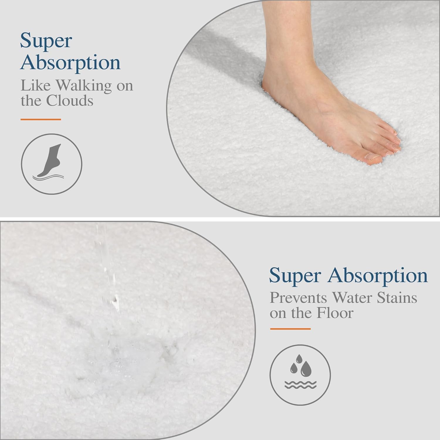 Badvorleger, rutschfeste Badematte wasserabsorbierend weich Shaggy Matte Vorleger für Dusche - Bild 59 von 290