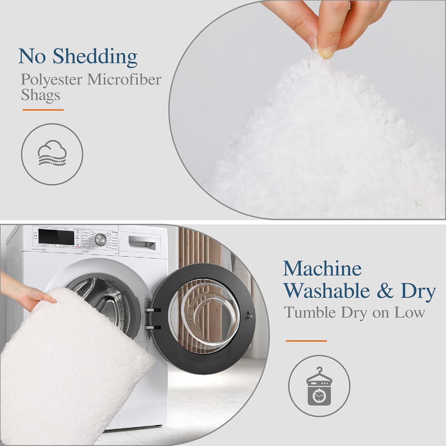 Badvorleger, rutschfeste Badematte wasserabsorbierend weich Shaggy Matte Vorleger für Dusche - Bild 60 von 290