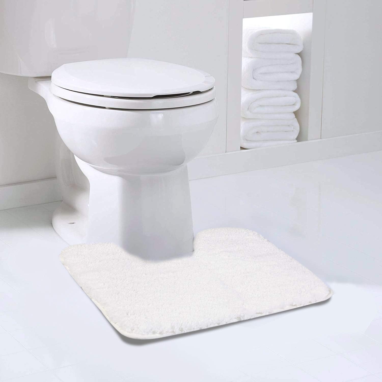 Badvorleger, rutschfeste Badematte wasserabsorbierend weich Shaggy Matte Vorleger für Dusche - Bild 65 von 290