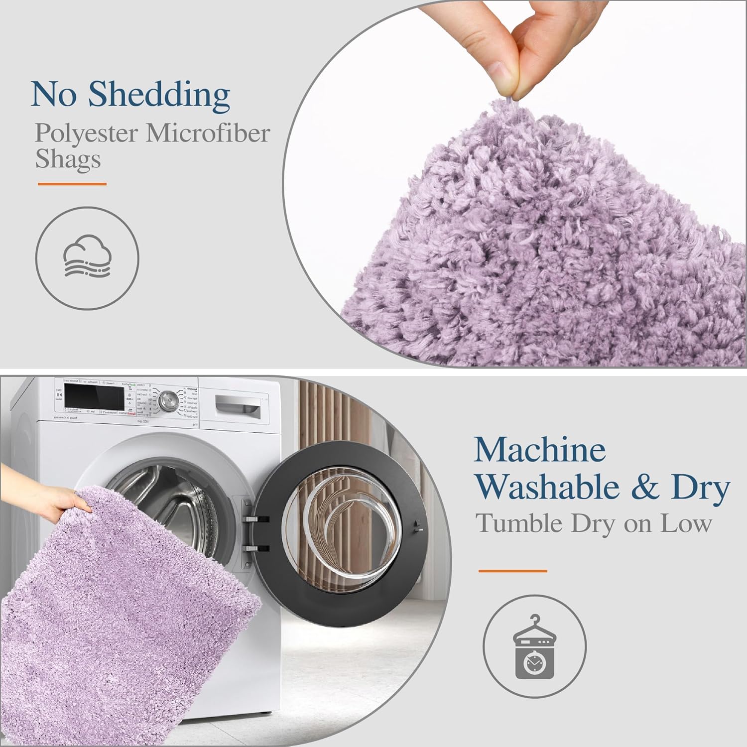 Badvorleger, rutschfeste Badematte wasserabsorbierend weich Shaggy Matte Vorleger für Dusche - Bild 71 von 290