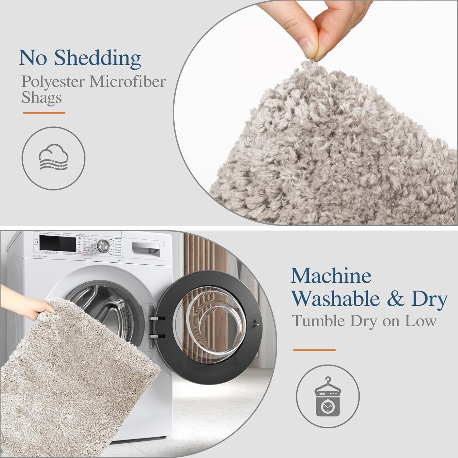 Badvorleger, rutschfeste Badematte wasserabsorbierend weich Shaggy Matte Vorleger für Dusche - Bild 82 von 290