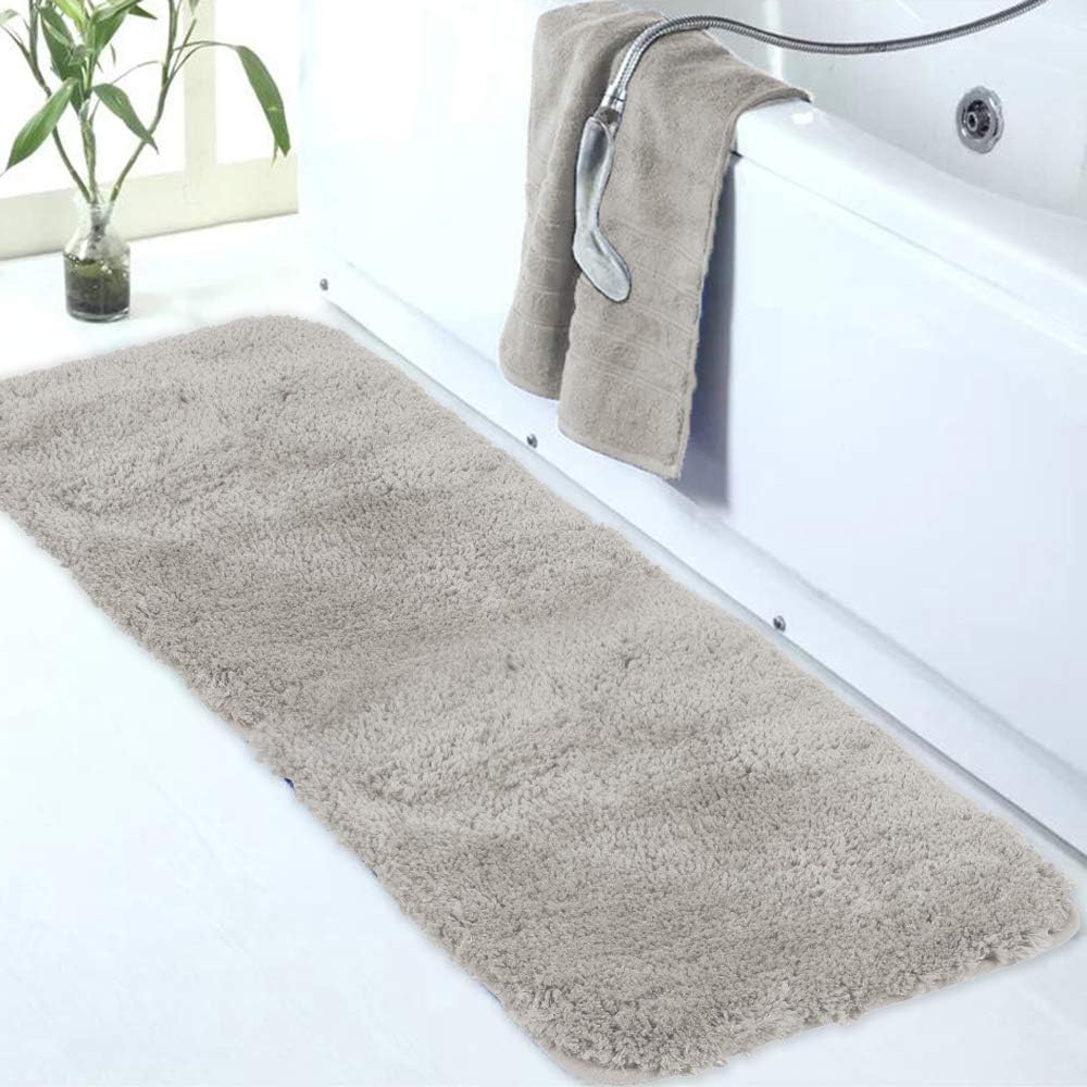 Badvorleger, rutschfeste Badematte wasserabsorbierend weich Shaggy Matte Vorleger für Dusche - Bild 89 von 290