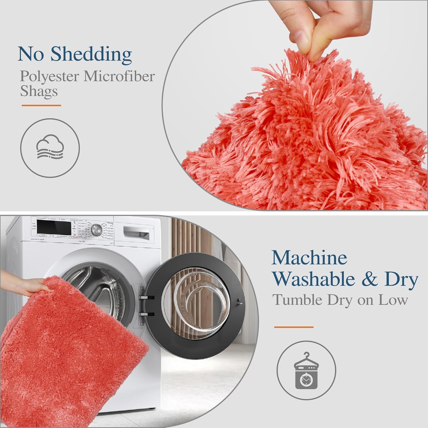 Badvorleger, rutschfeste Badematte wasserabsorbierend weich Shaggy Matte Vorleger für Dusche - Bild 93 von 290
