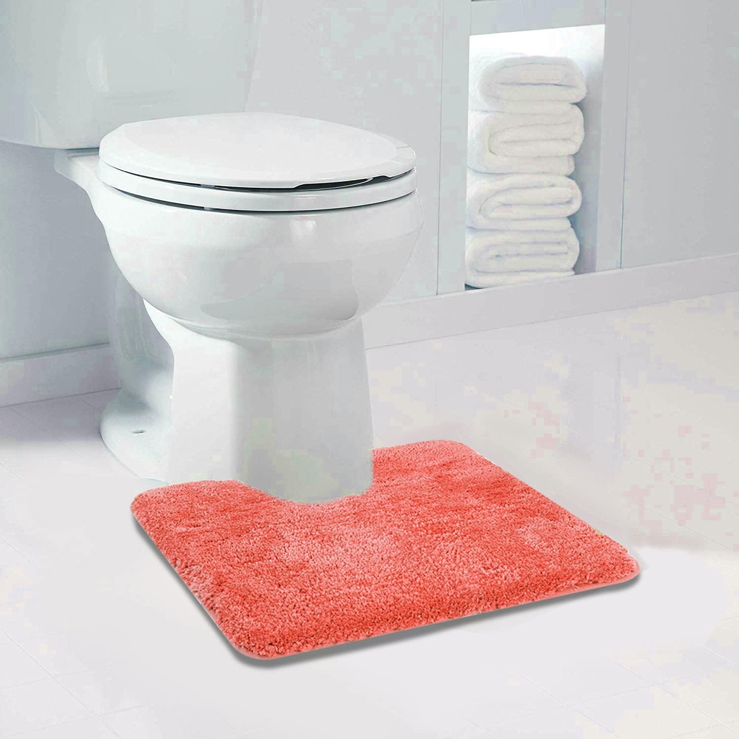 Badvorleger, rutschfeste Badematte wasserabsorbierend weich Shaggy Matte Vorleger für Dusche - Bild 98 von 290