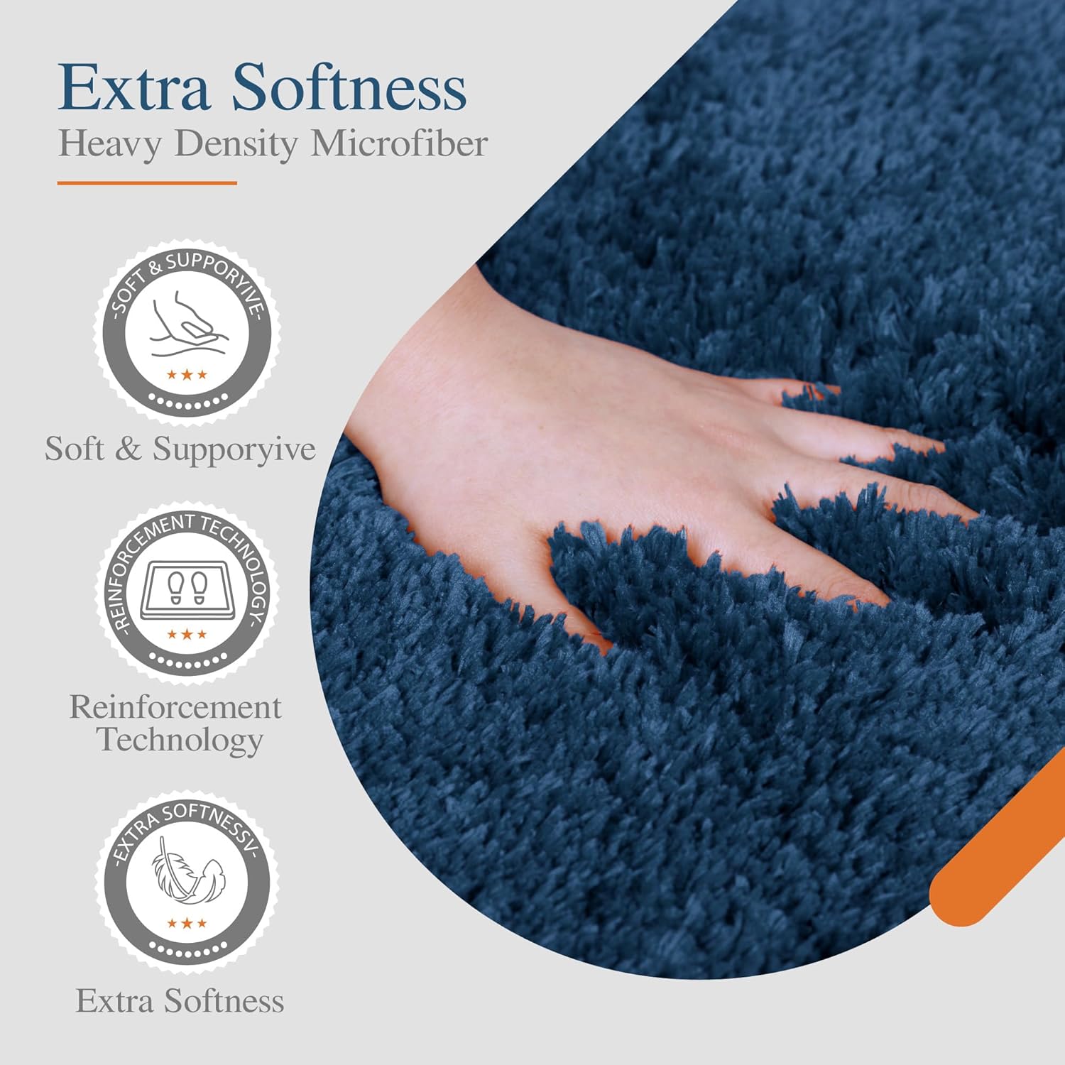 Badvorleger, rutschfeste Badematte wasserabsorbierend weich Shaggy Matte Vorleger für Dusche - Bild 102 von 290