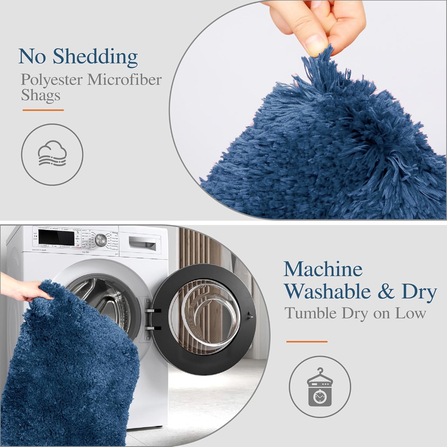 Badvorleger, rutschfeste Badematte wasserabsorbierend weich Shaggy Matte Vorleger für Dusche - Bild 104 von 290
