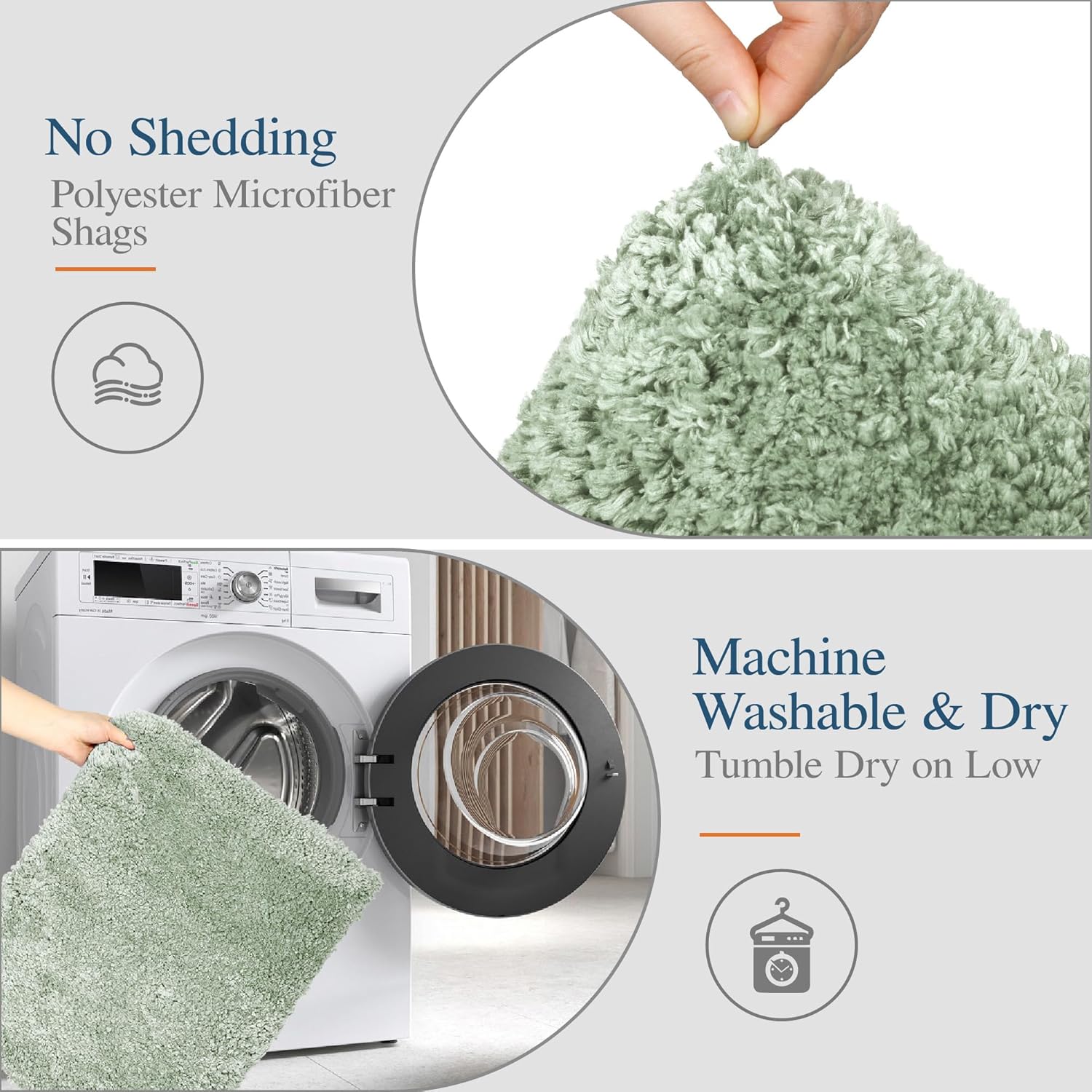 Badvorleger, rutschfeste Badematte wasserabsorbierend weich Shaggy Matte Vorleger für Dusche - Bild 115 von 290