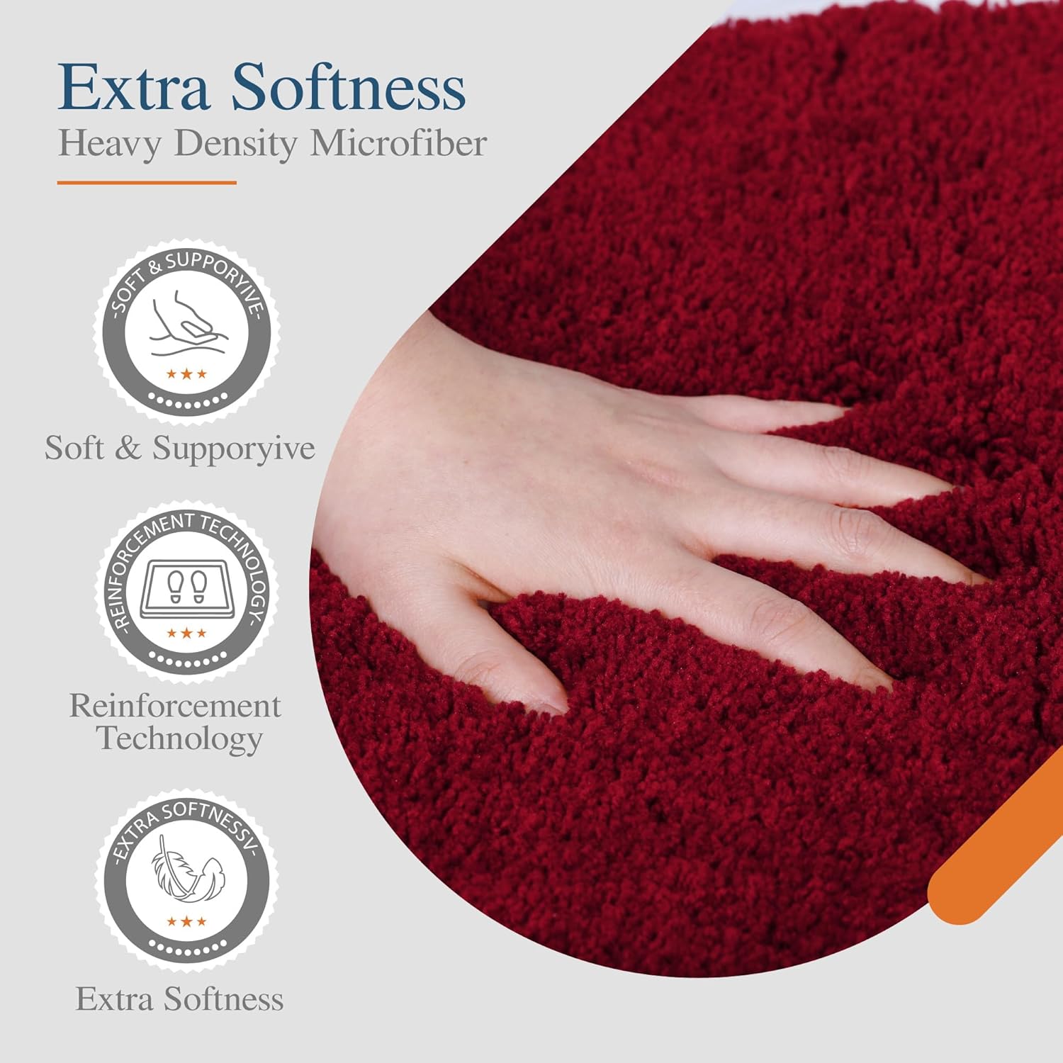 Badvorleger, rutschfeste Badematte wasserabsorbierend weich Shaggy Matte Vorleger für Dusche - Bild 124 von 290