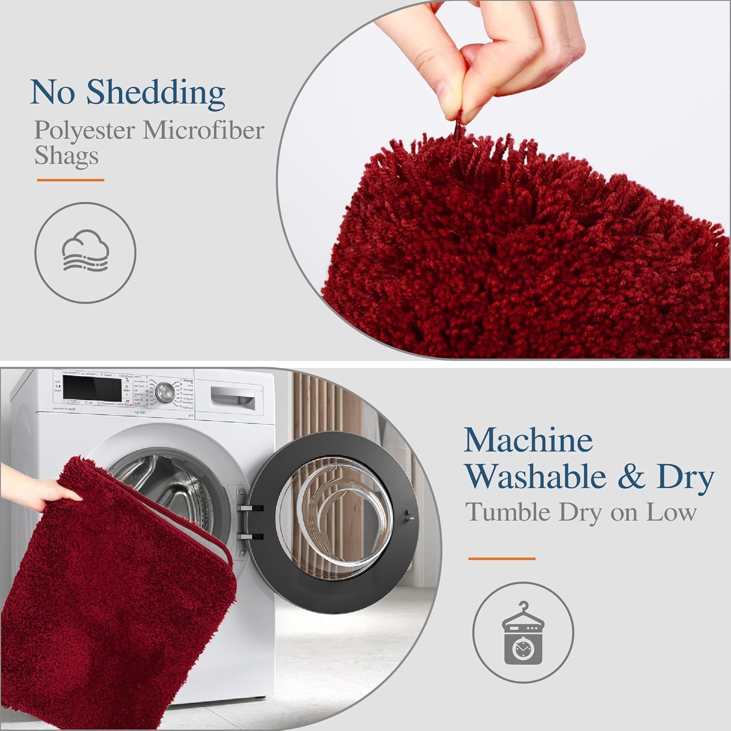 Badvorleger, rutschfeste Badematte wasserabsorbierend weich Shaggy Matte Vorleger für Dusche - Bild 126 von 290