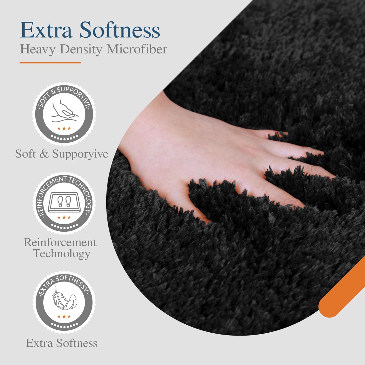 Badvorleger, rutschfeste Badematte wasserabsorbierend weich Shaggy Matte Vorleger für Dusche - Bild 135 von 290
