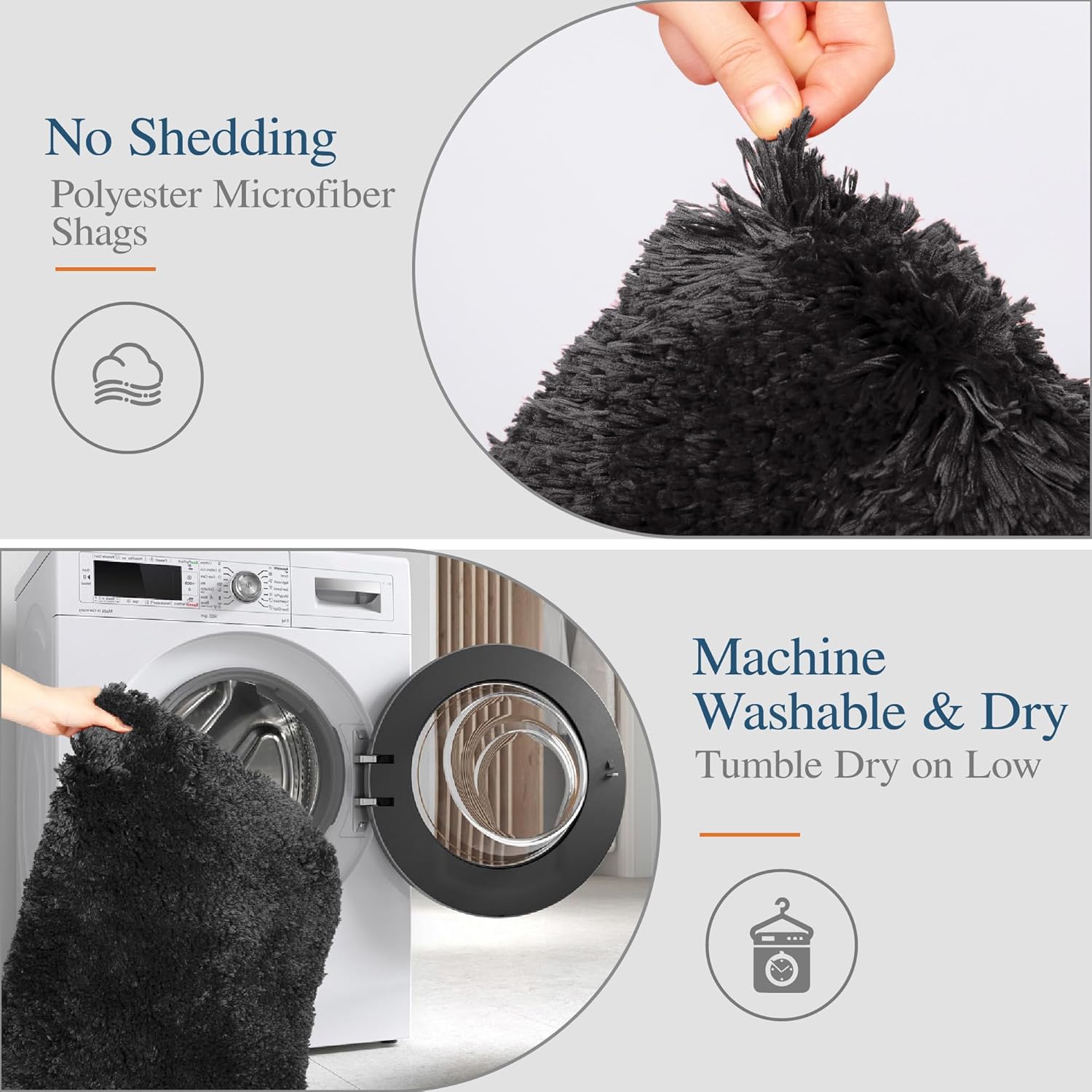 Badvorleger, rutschfeste Badematte wasserabsorbierend weich Shaggy Matte Vorleger für Dusche - Bild 137 von 290