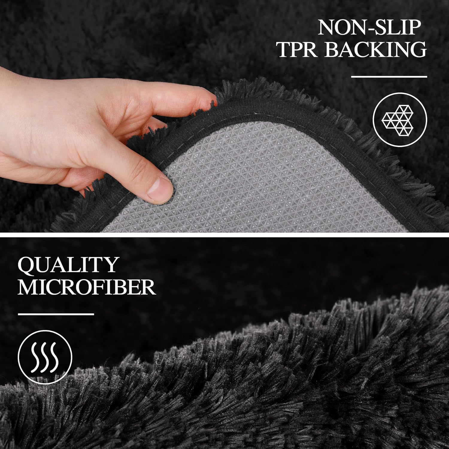 Badvorleger, rutschfeste Badematte wasserabsorbierend weich Shaggy Matte Vorleger für Dusche - Bild 138 von 290